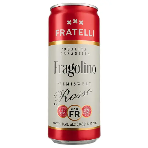Напиток винный Fratelli Fragolino Rosso красный полусладкий слабоалкогольный игристый 6-6.9% 0.66 л (2 шт. х 0.33 л) - фото 2