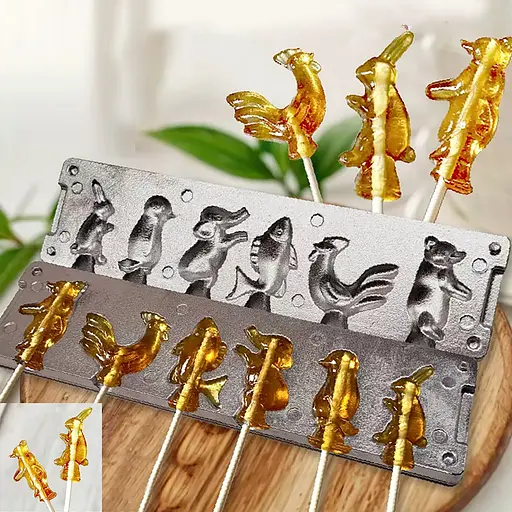 Форма для приготовления фигурных леденцов, карамели и конфет из шоколада сахара с фигурками животных, ХЕАЗ Серебристый 85992 - фото 1