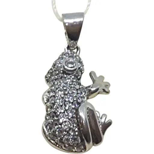 Срібна підвіска Золотий квартал з фіанітами. ЖАБА