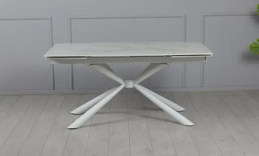 Стіл Рим обідній розкладний білий глянець 1600/2400x900x750 ноги білі - фото 6