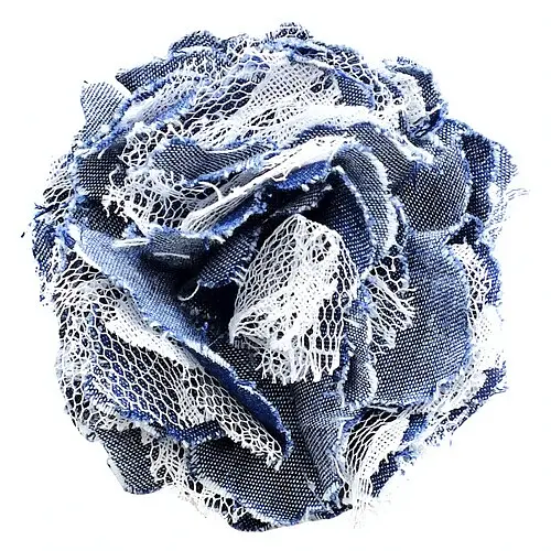 Брошка, заколка Джинсова троянда - фото 1