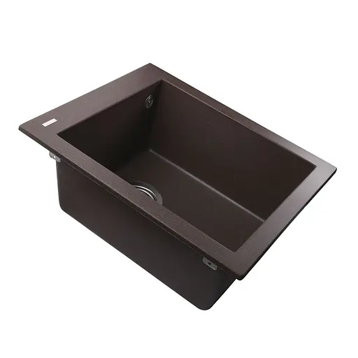 Гранитная мойка Globus Lux Lama коричневый 410x500 мм А0006, Коричневый - фото 3