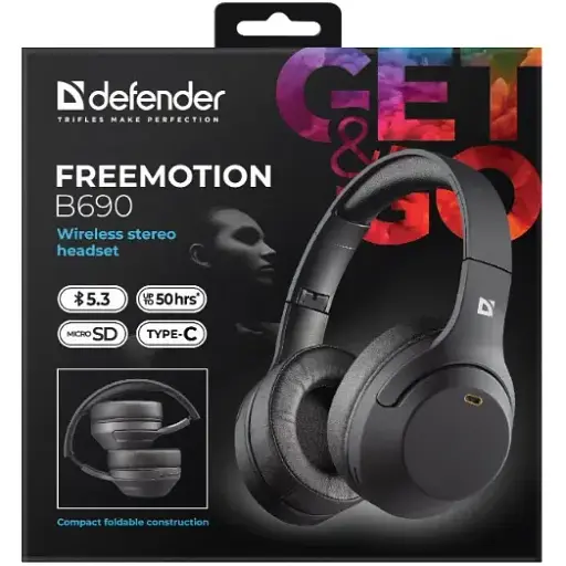 Гарнитура Defender FreeMotion B690 Bluetooth Black (63690) (7024921) - фото 4