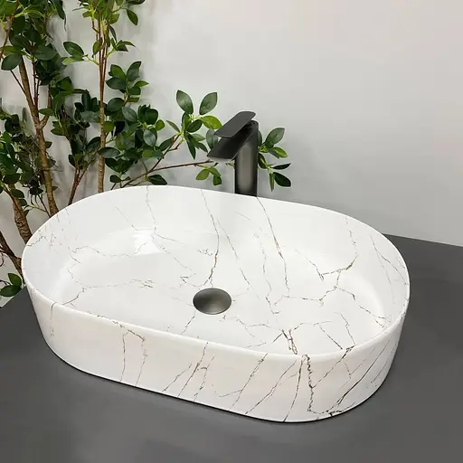 Умивальник VBI Verona 60 gold marmo glossy накладний VBI-011324, Золотий - фото 1