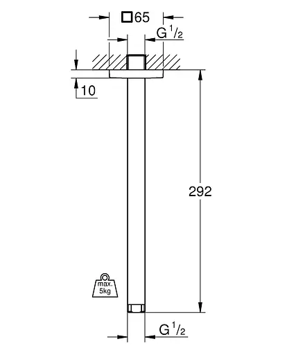 Стельовий душовий кронштейн 292 мм Grohe Rainshower 27484000 Хром - фото 2