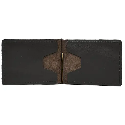 Зажим с монетницей кожаный коричневый Наппа Tarwa 11.5х8х1 см acs0032188 - фото 4