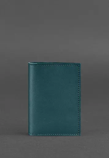 Шкіряна обкладинка для паспорта та військового квитка 1.2 зелена - фото 2