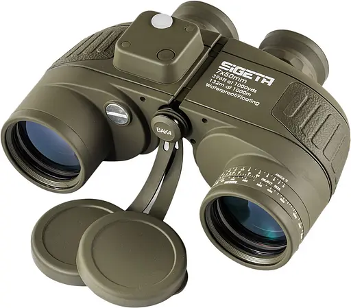 Бинокль морской Admiral 7x50 Military floating compass reticle Зеленый