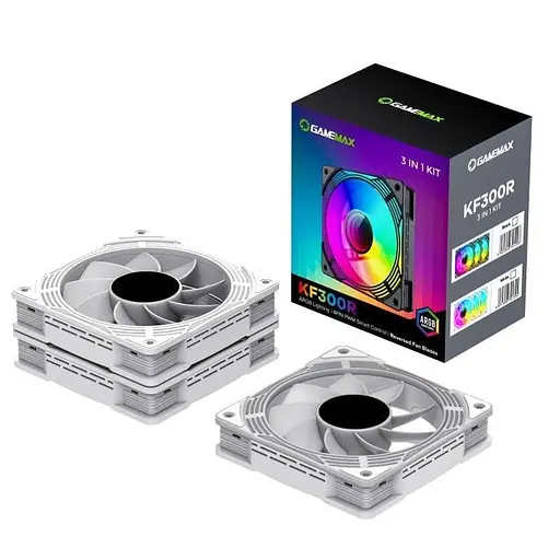 Вентилятор GameMax 120mm*3 KIT ARGB fan (функция ре версу) KF300R WH (KF300R WH) - фото 5