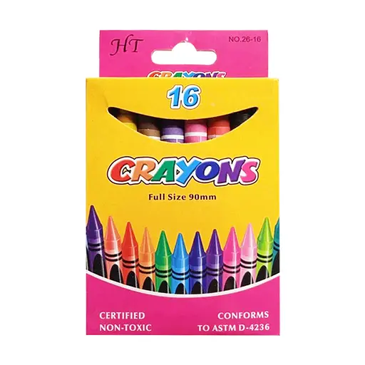 Набір дитячих воскових олівців "Crayons" Bambi 8496-16, 90 мм, 16 кольорів - фото 1