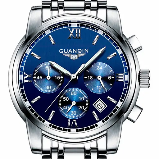 Наручний годинник чоловічий Guanquin Liberty Сріблястий (1357) - фото 5