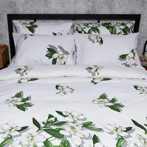 Комплект постельного белья Moon&Star Бязь Gold Люкс Wisteria White Евро 200х220 наволочки 4х70х70 - фото 3