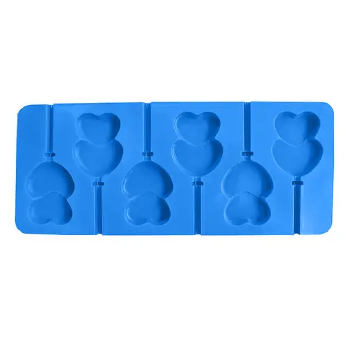Силиконовая форма для леденцов и конфет на палочке "Сердечки", Kitchen Master Голубой 87406 - фото 1
