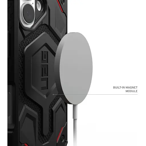 Оригинальный противоударный чехол UAG Monarch Pro MagSafe для Iphone 16 Plus Kevlar Black 114455113940  - фото 2