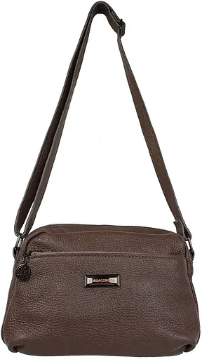 Женская кожаная сумка Borsacomoda на плечо коричневая sum0028719 - фото 2