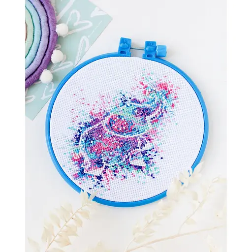 Набір для вишивання хрестиком "Акварельний слон" AHM-048 з п'яльцем - фото 2