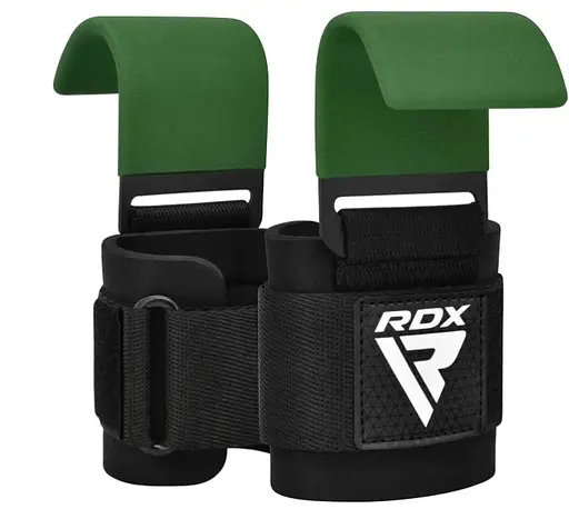 Крюки для тяги на запястье RDX W5 Gym Hook Strap Army Green Plus (WAN-W5AG+) - фото 2