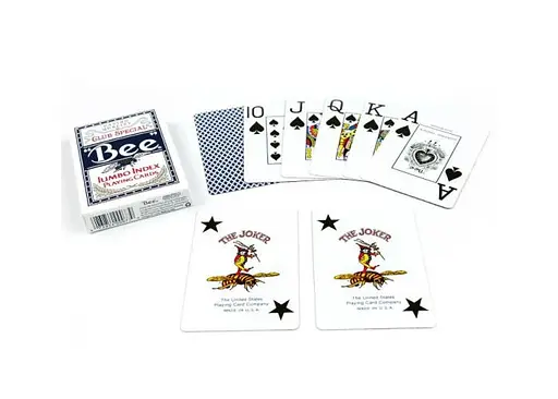 Карты игральные United States Playing Card Company Bee Jumbo Index (blue) (BeJIRB) - фото 3