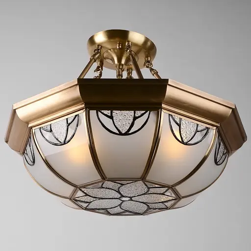 Люстра Brille Тиффани торт потолочная E27 60W PB (BL-638C/4) - фото 4