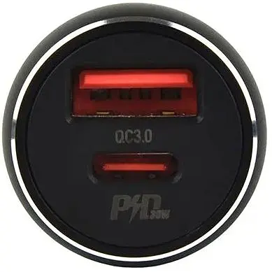 Автомобильное зарядное устройство Hoco NZ5 Smooth road PD30W + QC3.0 5А car charger set Type C to Type C Черный - фото 3