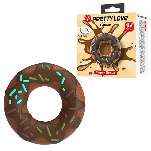 Эрекционное кольцо Pretty Love Super Donut Cock Ring 4.6 см (коричневый) - фото 13