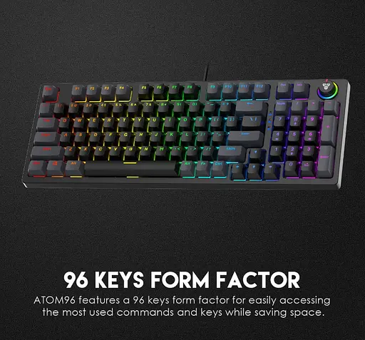 Клавіатура механічна ігрова з підсвічуванням Fantech ATOM96 AMK-890 Blue switch, Eng/Укр/Рус, Black-Grey - фото 8