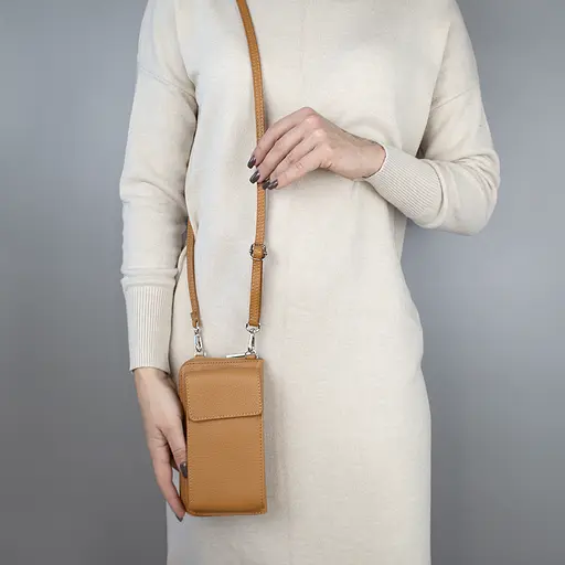 Гаманець з чохлом для телефону з ручкою на плече Virginia Conti 03047 рудий - фото 2