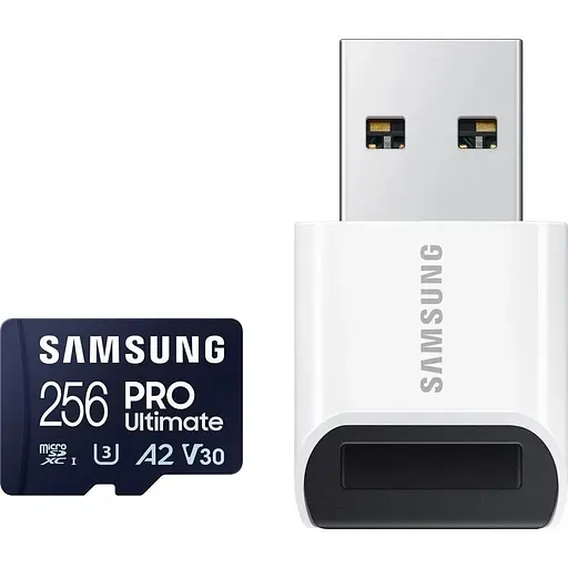 Карта памяти Samsung microSDXC PRO Ultimate 256GB Class 10 UHS-I U3 V30 A2 + USB Reader MB-MY256SB/WW [145488]