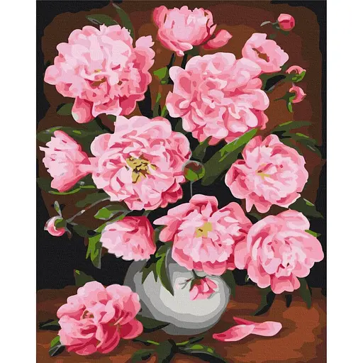 Картина за номерами Півонія, що розпустилися, Brushme 40x50 см різнокольорова 000276552