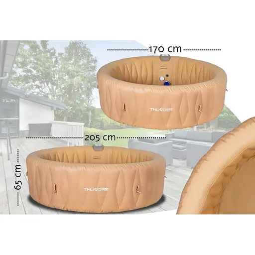 Джакузи-SPA надувная Thunder LATTE 6-местная коричневая мебель из ротанга 8 шт. (LATTE-FULL-BROWN) - фото 7
