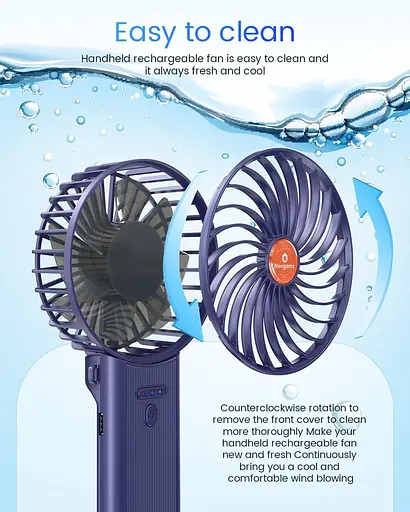 Портативный ручной мини-вентилятор 180° регулируемые 4-скоростные - фото 5