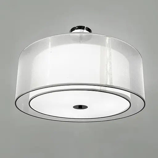 Люстра в хромированном корпусе с белым абажуром Ø 50 см Line F | Ст. MJ346-500 - фото 2