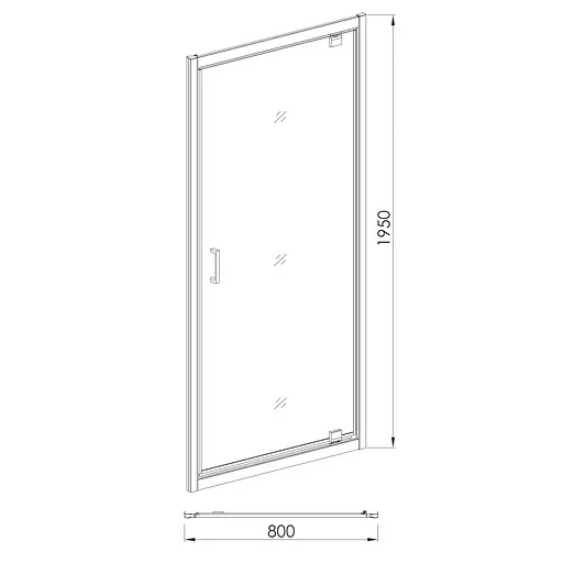 Душевые двери Eger 80x195 см распашные прозрачное стекло профиль хром 599-028-80, прозрачный, хром - фото 2