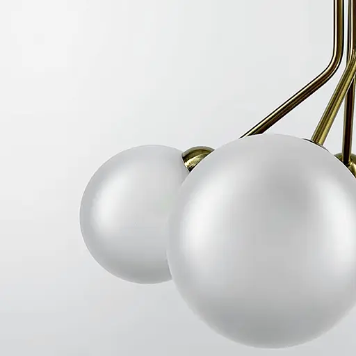 Элегантная латунная люстра на 9 матовых плафонов Line.F J 061/9 - фото 3