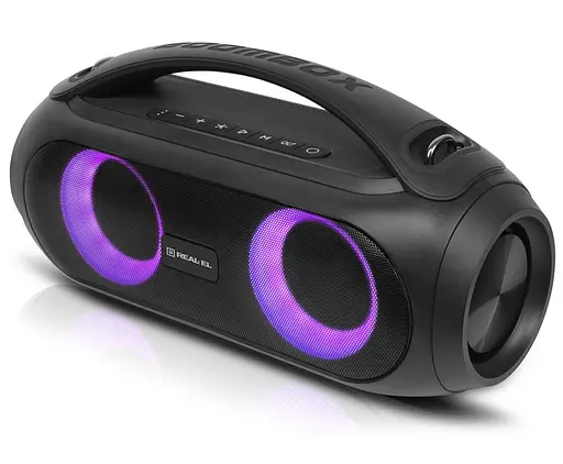 Портативна колонка бумбокс REAL-EL RX745 Boombox 40W Bluetooth TWS, RGB, Black - фото 7
