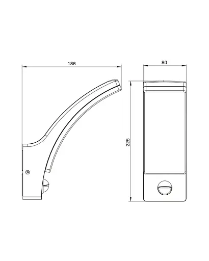 Вуличний світильник з датчиком руху Goldlux 331359 Amy LED 1x12W 4000K 1600Lm IP44 чорний - фото 3