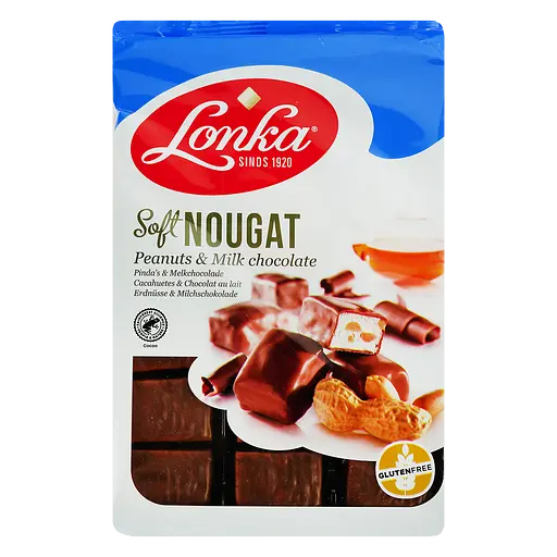 Цукерки Lonka Soft Нуга в молочному шоколаді з арахісом 220 г (921331)