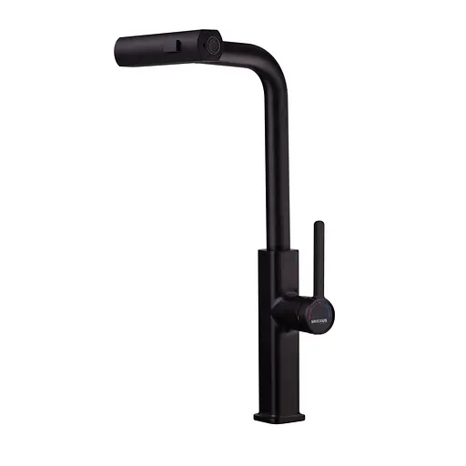 Смеситель для кухни с выдвижным изливом Mixxus Premium Hammer 014 Black MI6954 Черный матовый - фото 6