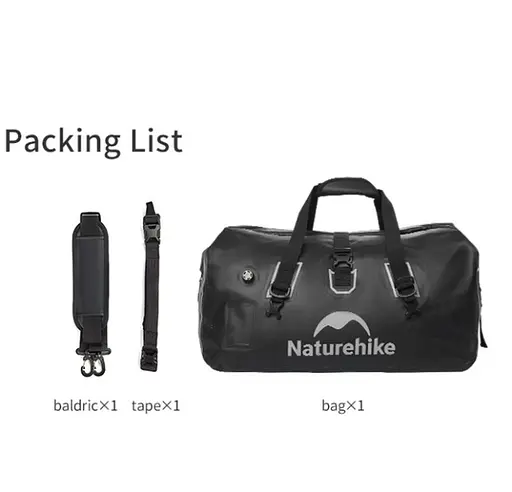 Водонепроникна дорожня сумка Naturehike CNK2450XB015 (90л) Чорний - фото 2