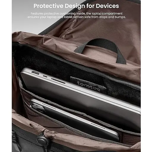 Рюкзак Tomtoc VintPack-TA1 22L Laptop Backpack Dark 15. 6 Inch/22L (TA1M1D2) - фото 3