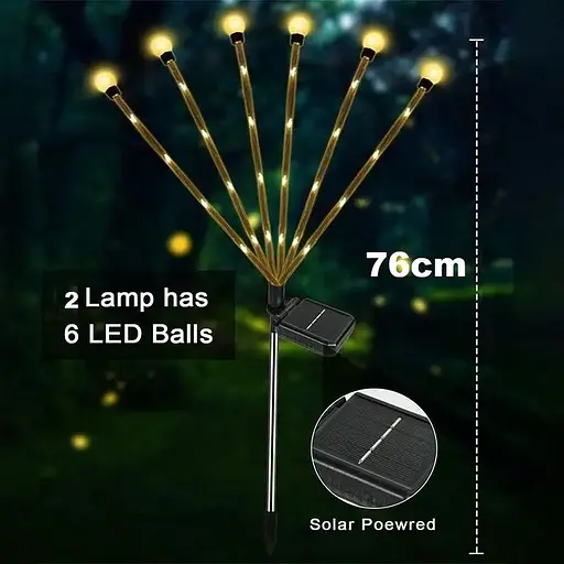 Світильник газонний Solar Феєрверк на сонячній батареї 42 світлодіоди 6 ліній 2 шт. - фото 5