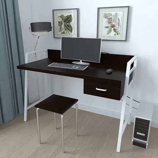 Письмовий стіл Ferrum-decor 750x1000x600 Білий метал ДСП Венге Магія 32 мм (FRD-105372)