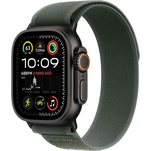 Смарт-часы Apple Watch Ultra 2 49mm Black Titanium Case with Green Trail Loop S/M (MYTJ3+MYQ33) [114886]