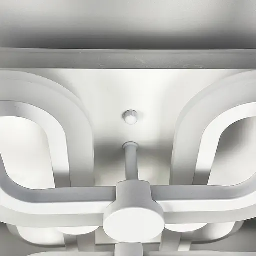 Біла LED люстра на 2+2 ріжки квадратної форми | Арт. A 2503/2+2 WT | Line F - фото 2