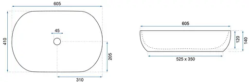 Умивальник Rea Cleo 60 white matt накладний REA-U9653, Білий матовий - фото 6