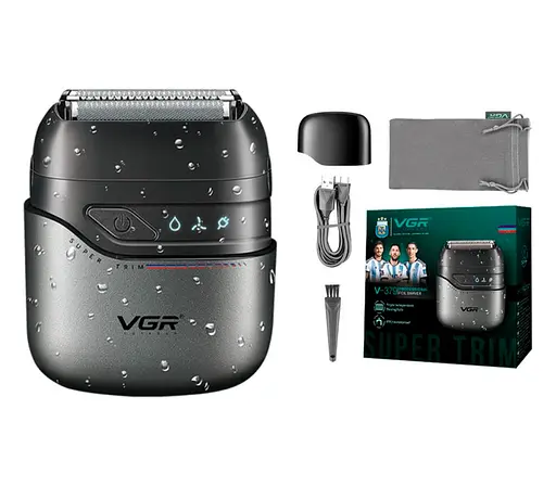 Електробритва шейвер VGR V-379 подвійне лезо триммер водонепроникний з дорожньою сумкою - фото 5