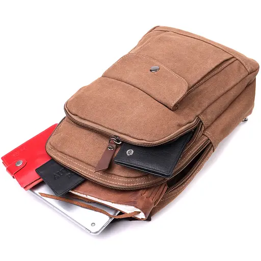 Удобный текстильный рюкзак с уплотненной спинкой и отделением для планшета Vintage 22х35х10 см 000315676 - фото 6