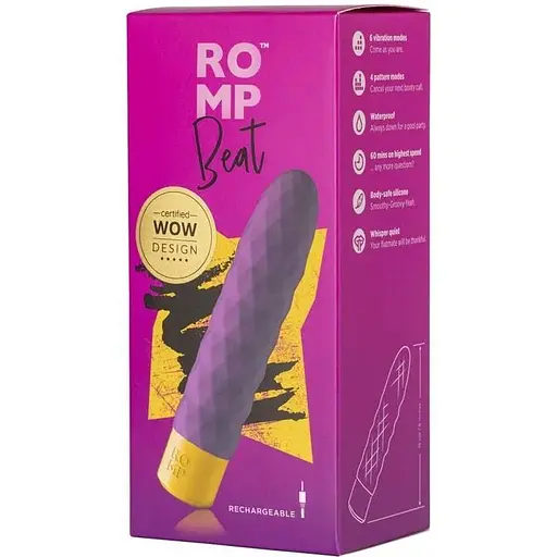 Мінівібратор Romp Beat 4 вібро-патерну 6 рівнів інтенсивності - фото 6