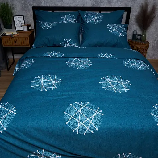 Комплект постільної білизни Moon&Star Satin Elit Crystal Threads Сімейний 2х143х210 см наволочки 2х50х70 см - фото 2