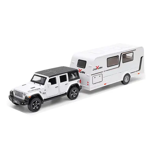 Трейлер инерционный металлический, 1:32, 15 см, прицеп, звук, D21041